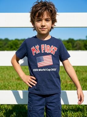 NWT Kids Navy 'My First' FIFA World Cup 2022 Graphic Tee sz 3T (Qatar)